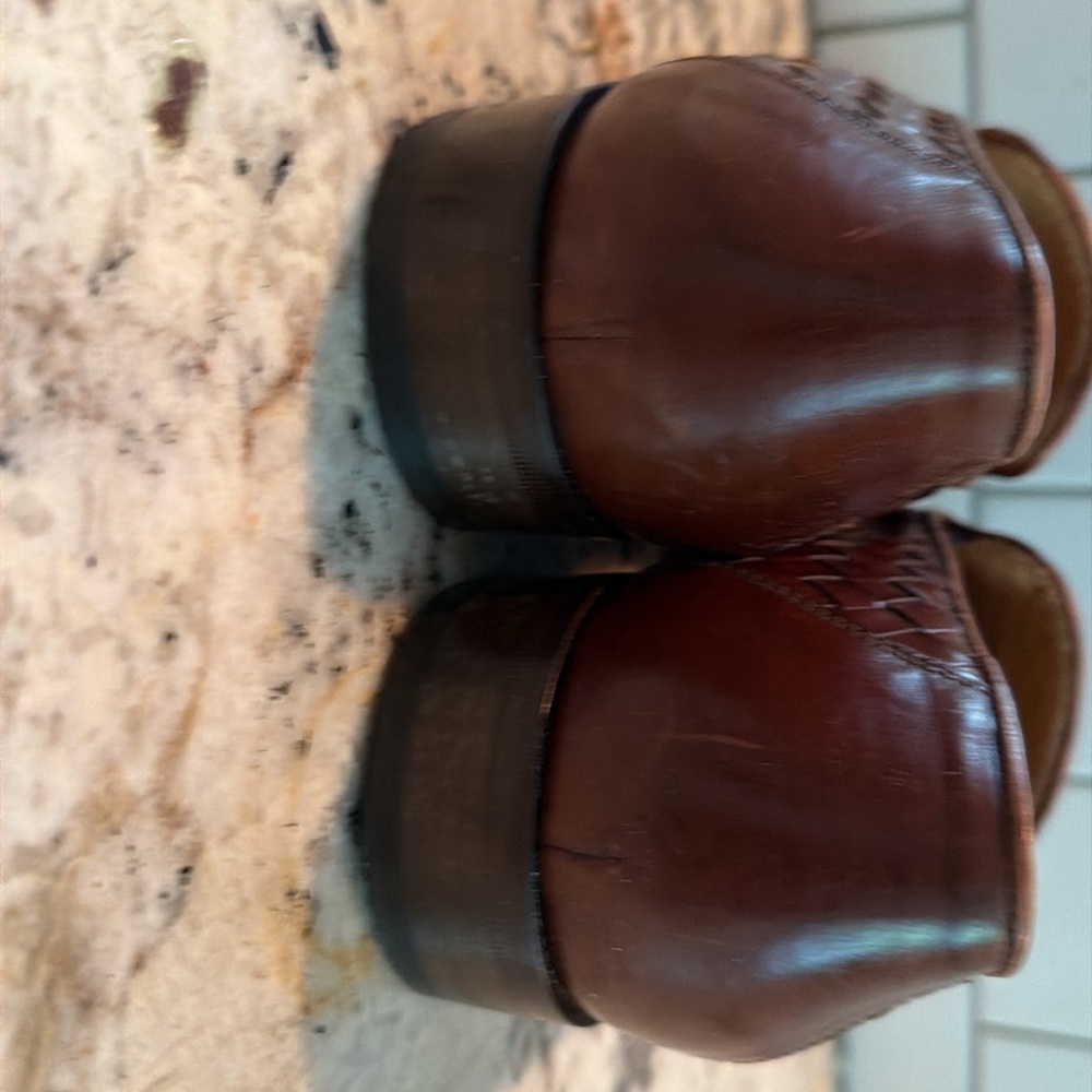 Men Brown Woven Leather Loafers with Tassels size 8 1/2 - Picture 15 of 16
